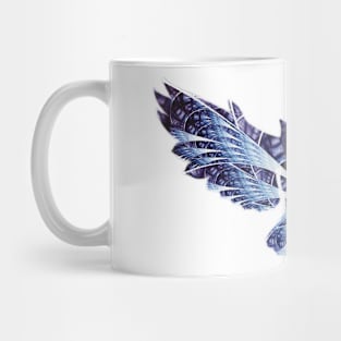 Artistic Fractal Blue Owl Mug